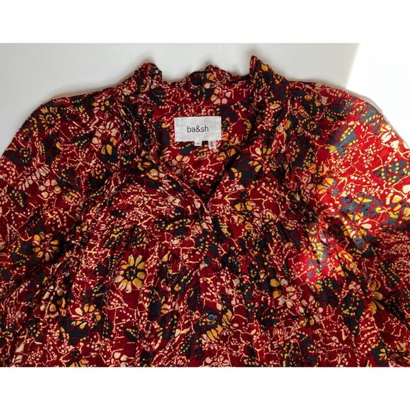 Ba&sh Gaelle Blouse Bordeaux Size 1/ US 4/ Small - Picture 6 of 11